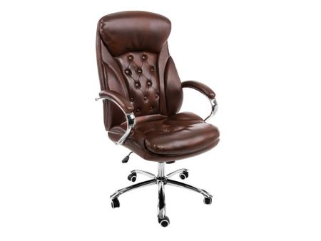 Rich коричневое Компьютерное кресло Серый, Хромированный металл