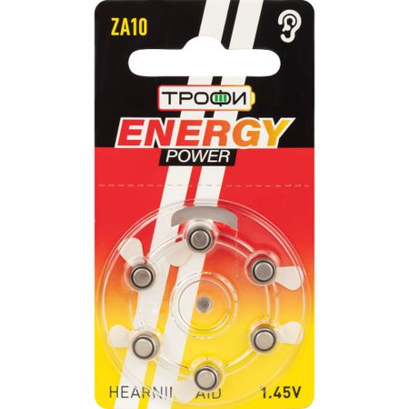 Батарейки ТРОФИ ZA106BL ENERGY POWER Hearing Aid