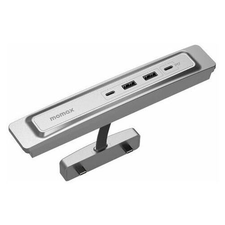 Хаб в автомобиль Momax OneLink 4-Port USB Extender для Tesla Model 3 / Y  - Серебристый