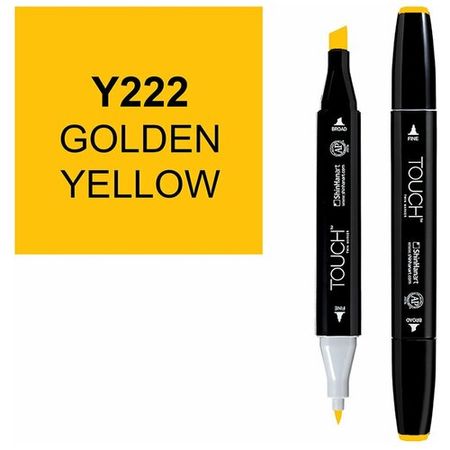 Двусторонний заправляемый маркер ShinHan TOUCH TWIN на спиртовой основе для скетчинга, цвет: Y222 Желтый золотой