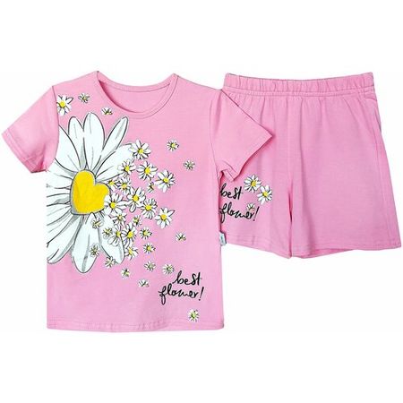 Комплект футболка с шортами для дев., розовый, размер 3, рост 98, RAVZA
