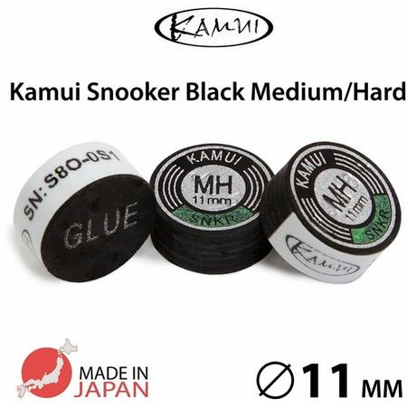 Наклейка для кия Камуи Снукер / Kamui Snooker Black 11мм Medium/Hard, 1 шт.