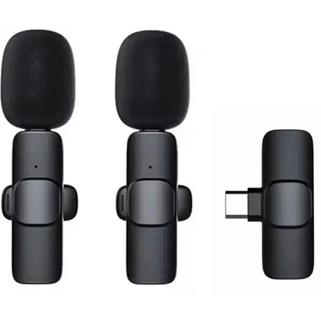 Беспроводной петличный микрофон K9 2-in-1, Lightning для Apple iPhone/iPad, Черный
