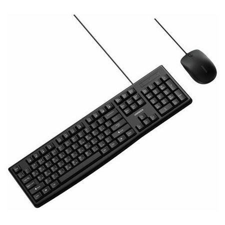 Комплект проводная клавиатура и мышка UGREEN MK003  Keyboard and mouse set с кабелем USB. Цвет: черный