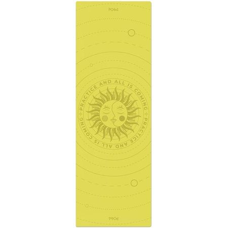 Профессиональный полиуретановый коврик для йоги POSA NonSlip Pro 6mm Yellow Mantra