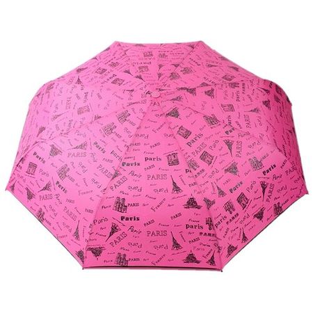 Зонт женский автомат матовый с надписью Paris -