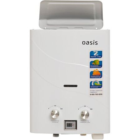 Проточный газовый водонагреватель Oasis B-12W, белый
