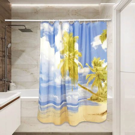 Тканевая штора для ванной Сантис pe-302  90 gsm luxe 180x180 см