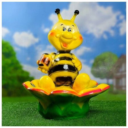Садовая фигура-кашпо "Пчелка с цветком" 48х41х54см