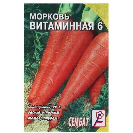 Семена Морковь Витаминная 6, 1 г, 5 пачек