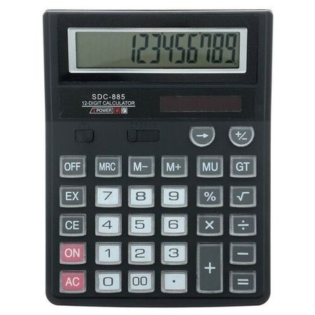 --- Калькулятор настольный, 12-разрядный, SDC-885, двойное питание