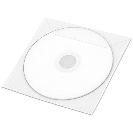 Конверт для CD/DVD диска, плотный полипропилен 120 мкм, прозрачный, упаковка 25 шт.