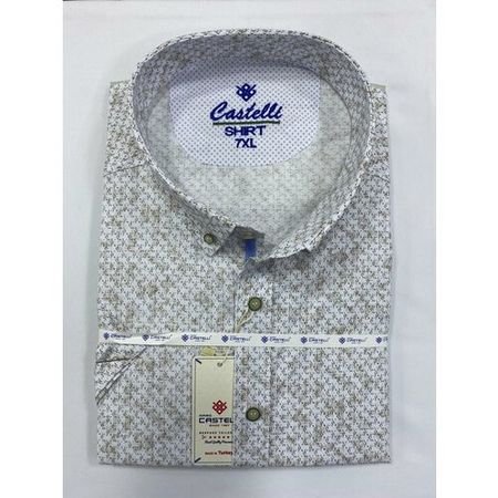Рубашка Castelli, деловой стиль, прямой силуэт, короткий рукав, размер 10XL, белый