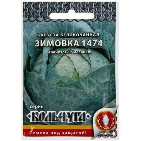 Семена Капуста белокочанная, Зимовка 1474, серия Кольчуга NEW, 0.5 г, 5 пачек