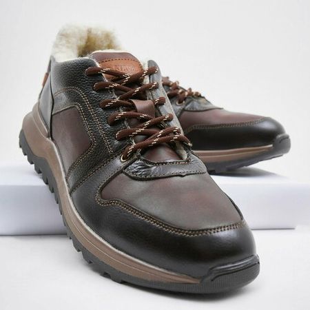 Ботинки STROBBS, зимние, натуральная кожа, утепленные, размер 43, коричневый