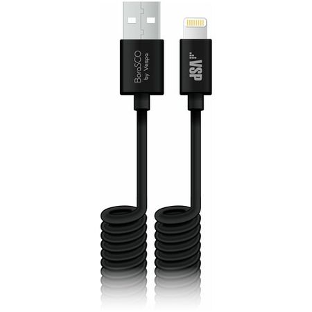 Дата-кабель USB - 8 pin, 2.4A, 2м, витой, черный, Miuko