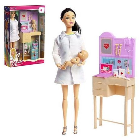 Кукла-модель шарнирная "Доктор Лиза" с малышом, мебелью и аксессуарами