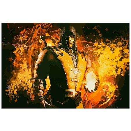 Картина по номерам на холсте игра Mortal Kombat  - 8184 Г 60x40