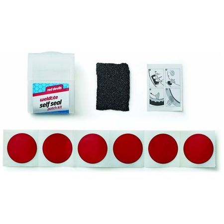 WELDTITE Аптечка RED DEVIL, 6 круглых суперзаплаток-самоклеек, шкурка, блистер  арт. NWE01021